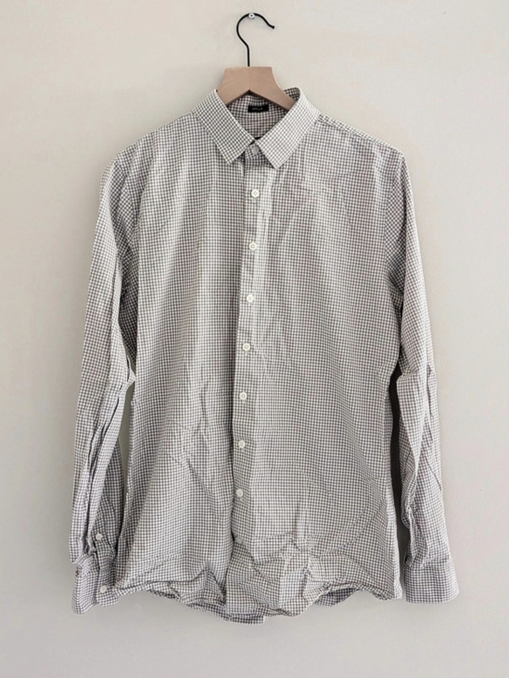 Express Extra Slim Gingham Wrinkle-Resistant Everyday Performance Dress Shirt M